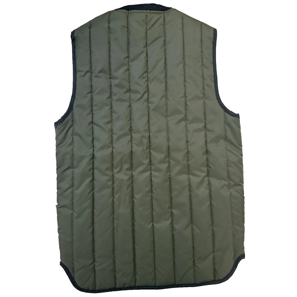 Vintage Vest Mens Sears Work Leisure Medium Olive Quilted Zip Front Workwear USA